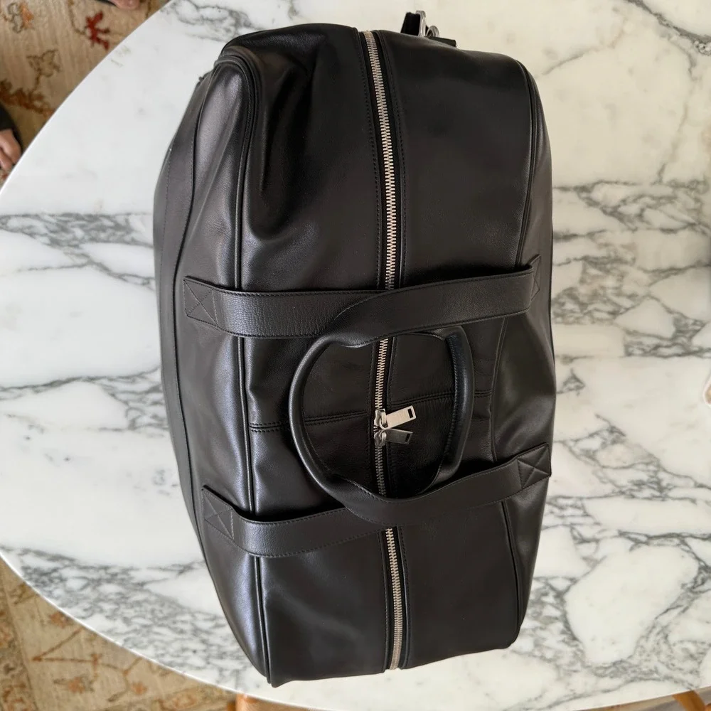 Saint Laurent‎ Black Lambskin Camp Maxi Duffle Bag, 821907 AAC3N, NWT